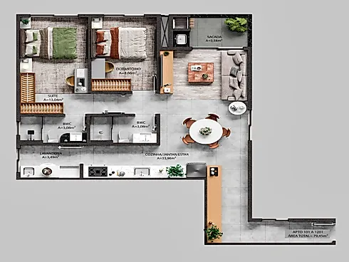 Apartamento em Pedra Branca, Palhoça - Foto 4