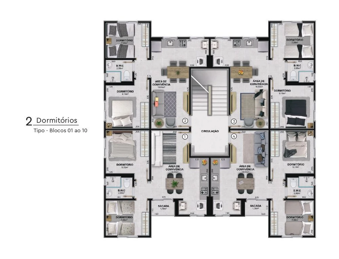 Apartamento em São Sebastião, Criciúma