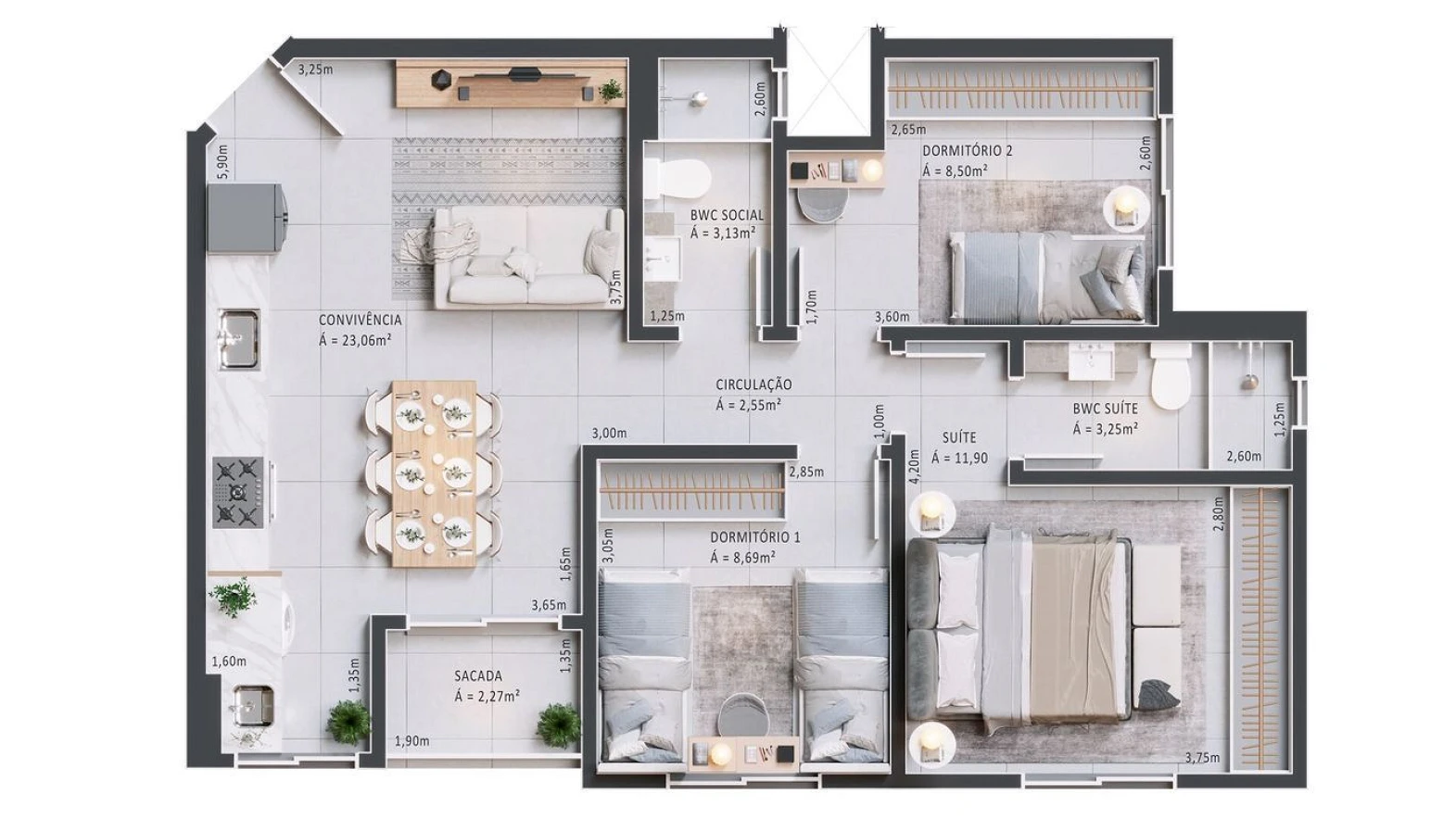 Apartamento em Jardim das Palmeiras, Cocal do Sul