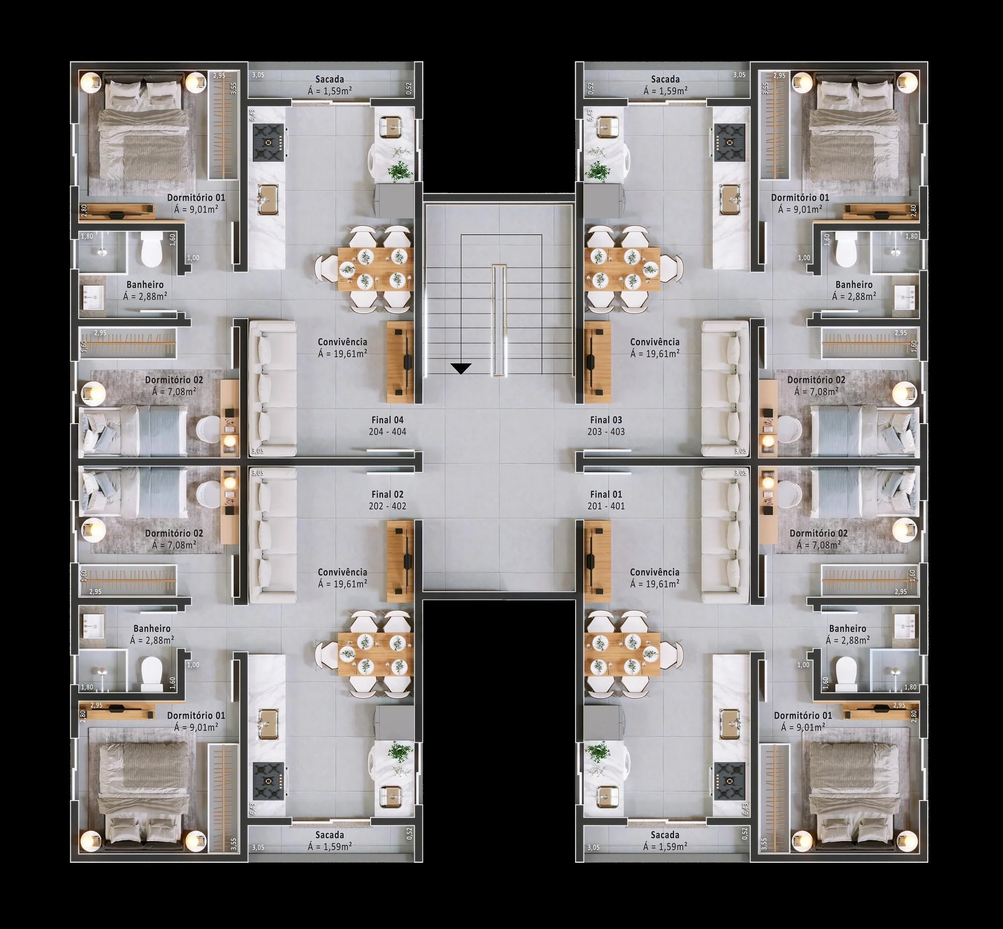 Apartamento em Ana Maria, Criciúma
