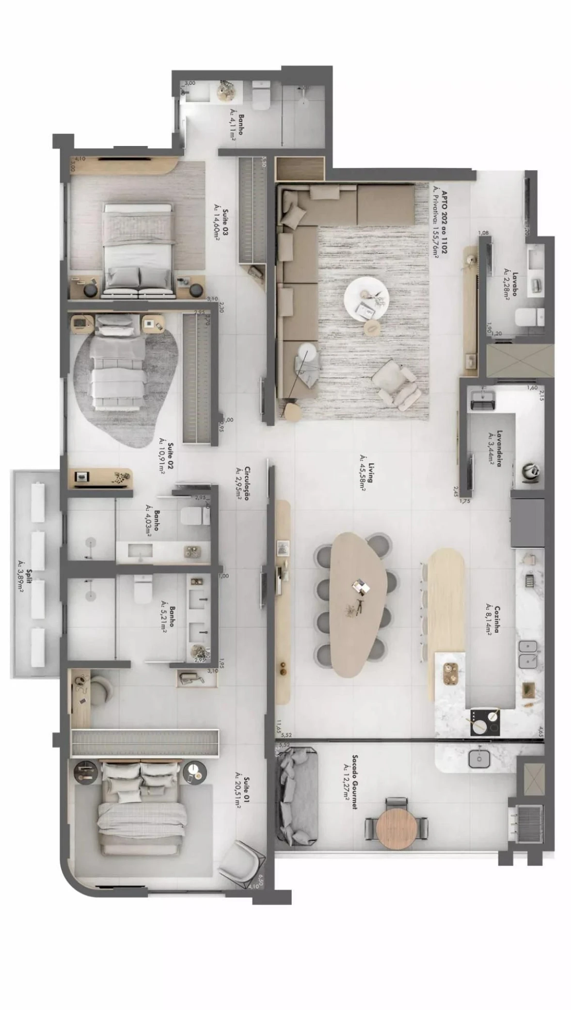 Apartamento em Centro, Criciúma