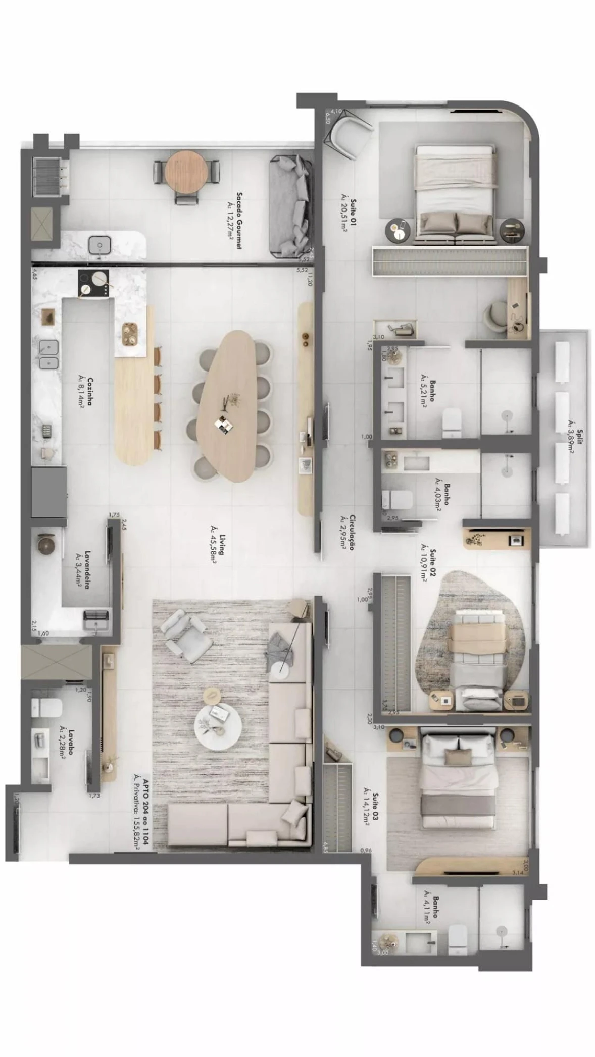 Apartamento em Centro, Criciúma