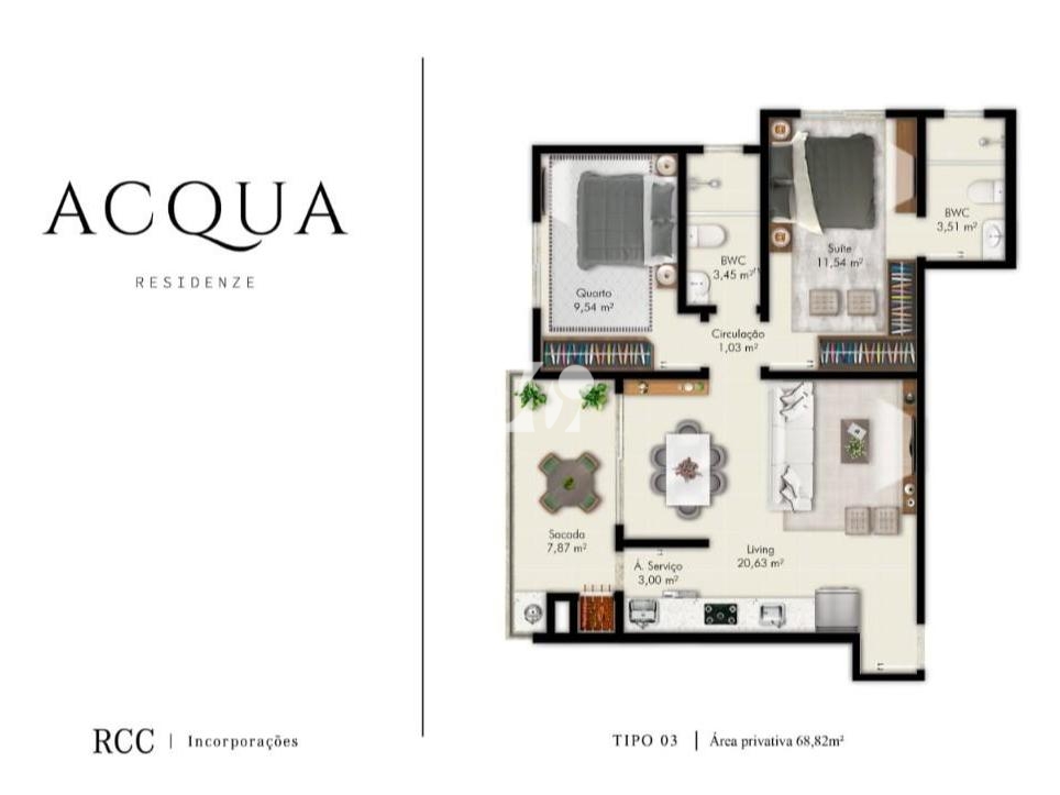 Apartamento em Pagani, Palhoça. 2 quartos, 73m². Imagem 8 de 9