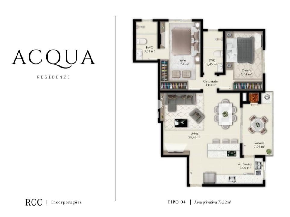 Apartamento em Pagani, Palhoça. 2 quartos, 73m². Imagem 9 de 9