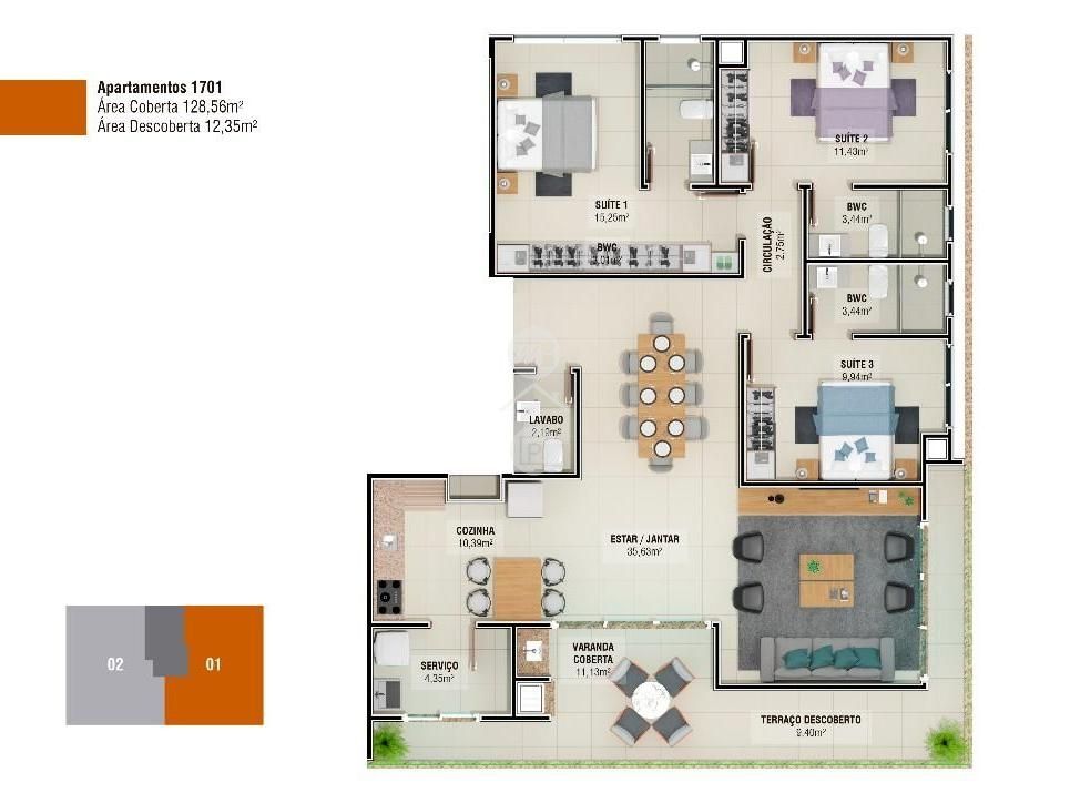 Cobertura em Pagani, Palhoça. 3 quartos, 140m². Imagem 11 de 11