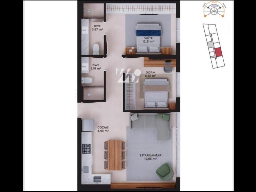 Apartamento em Pedra Branca, Palhoça. 2 quartos, 65m². Imagem 10 de 10