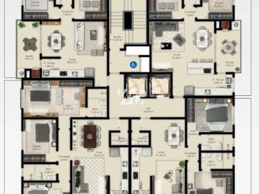 Apartamento em Pagani, Palhoça. 3 quartos, 88m². Imagem 7 de 8