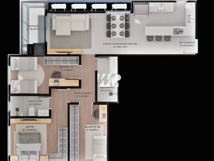 Apartamento em Centro, Palhoça. 3 quartos, 87m². Imagem 17 de 18