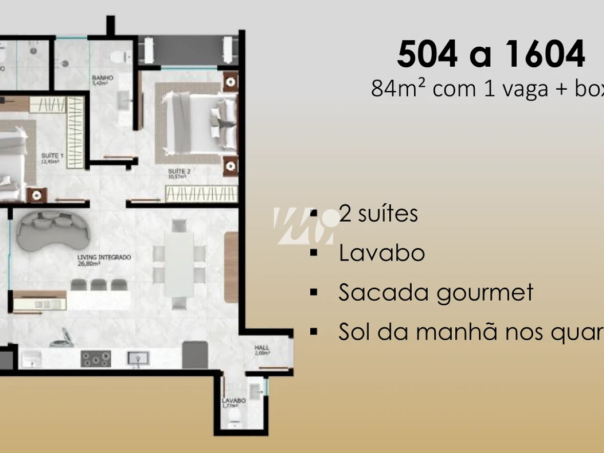 Apartamento em Pedra Branca, Palhoça. 2 quartos, 85m². Imagem 14 de 23