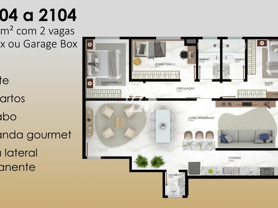 Apartamento em Pedra Branca, Palhoça. 3 quartos, 109m². Imagem 29 de 29