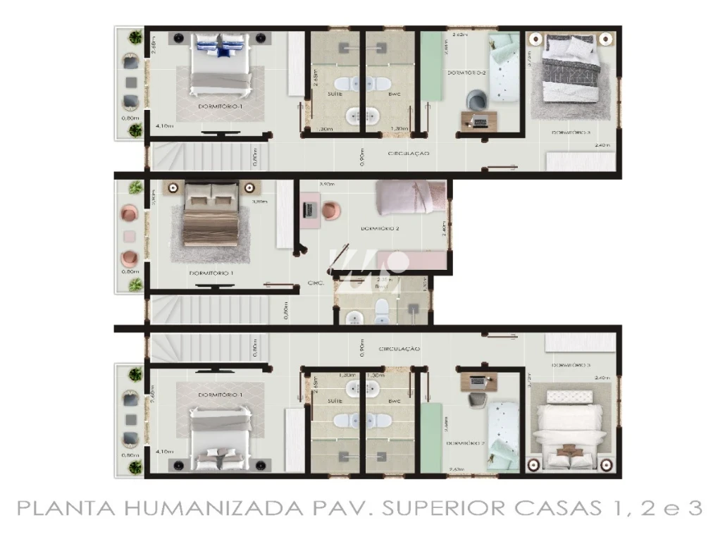 Sobrado Geminado em Aririú, Palhoça. 3 quartos, 107m². Imagem 4 de 4