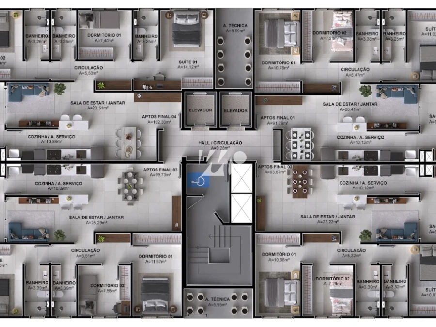 Apartamento em Pagani, Palhoça. 3 quartos, 154m². Imagem 2 de 2