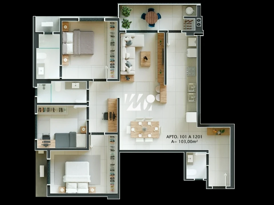 Apartamento em Pedra Branca, Palhoça. 3 quartos, 103m². Imagem 34 de 34