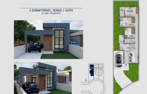 Casa Geminada com 3 quartos em Nova Palhoça, Palhoça