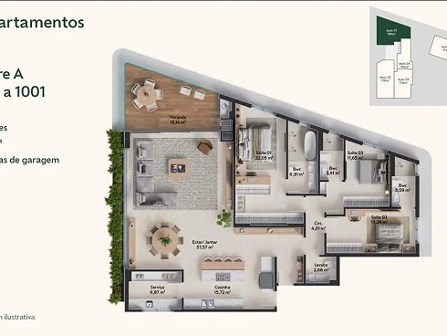 Apartamento em Pedra Branca, Palhoça