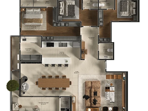 Apartamento com 3 quartos em Pedra Branca, Palhoça