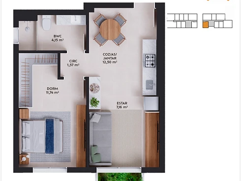 Apartamento em Pedra Branca, Palhoça