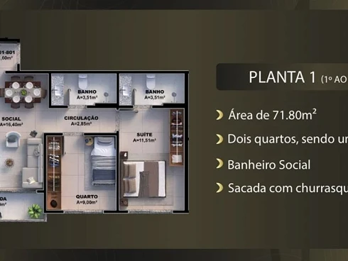 Apartamento em Pedra Branca, Palhoça