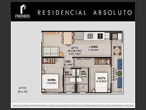 Apartamento em Pinheira, Palhoça