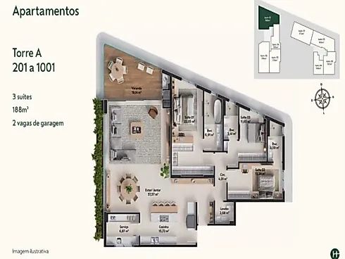 Apartamento em Pedra Branca, Palhoça