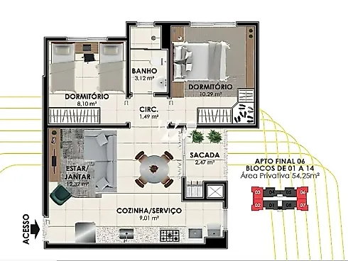 Apartamento 2 Quartos - Pedra Branca - Foto 4