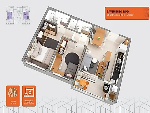 Apartamento 2 Quartos com 1 Suíte - Pedra Branca - Foto 16