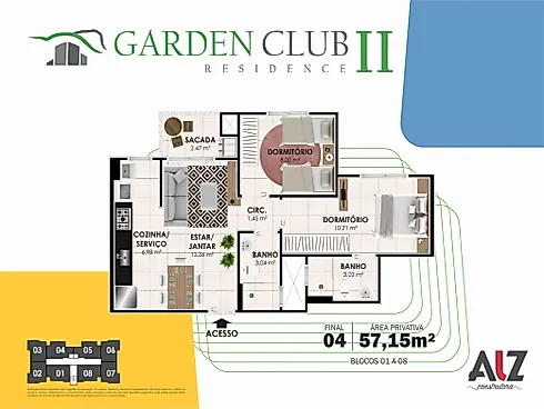 Apartamento 2 Dormitórios com Suíte - Pedra Branca