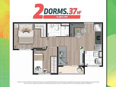 Apartamento 2 Quartos 37m² - Vila Jaraguá - Foto 13