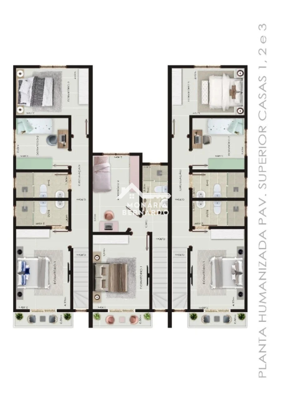 Sobrado Geminado em Aririú, Palhoça. 3 quartos, 107m². Imagem 6 de 6