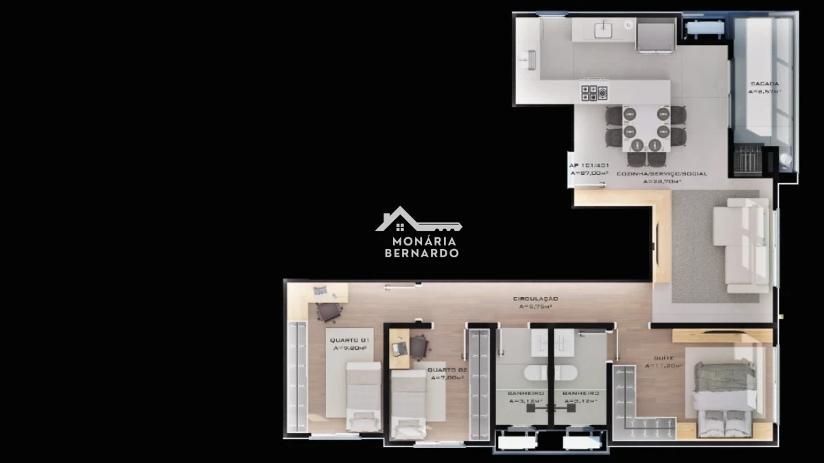 Apartamento em Centro, Palhoça. 3 quartos, 87m². Imagem 16 de 17