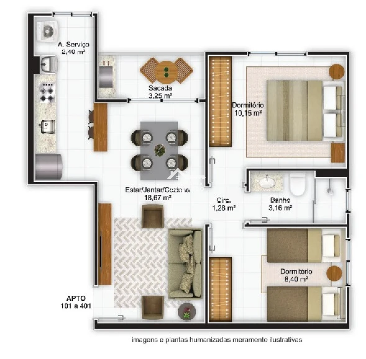 Apartamento em Barra do Aririú, Palhoça. 2 quartos, 53m². Imagem 7 de 9