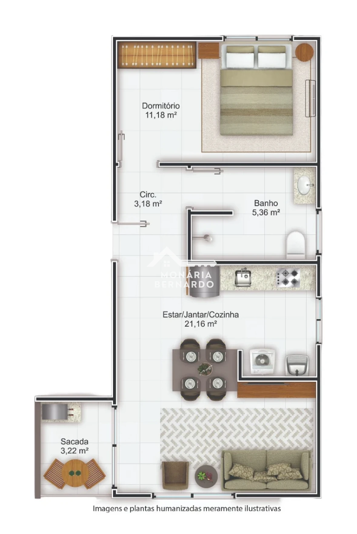 Apartamento em Barra do Aririú, Palhoça. 2 quartos, 53m². Imagem 8 de 9