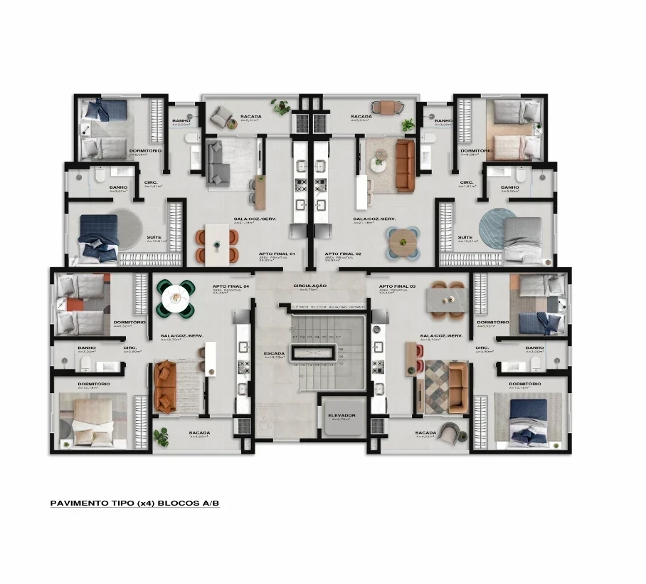 Apartamento em Aririú, Palhoça. 2 quartos, 53m². Imagem 12 de 15