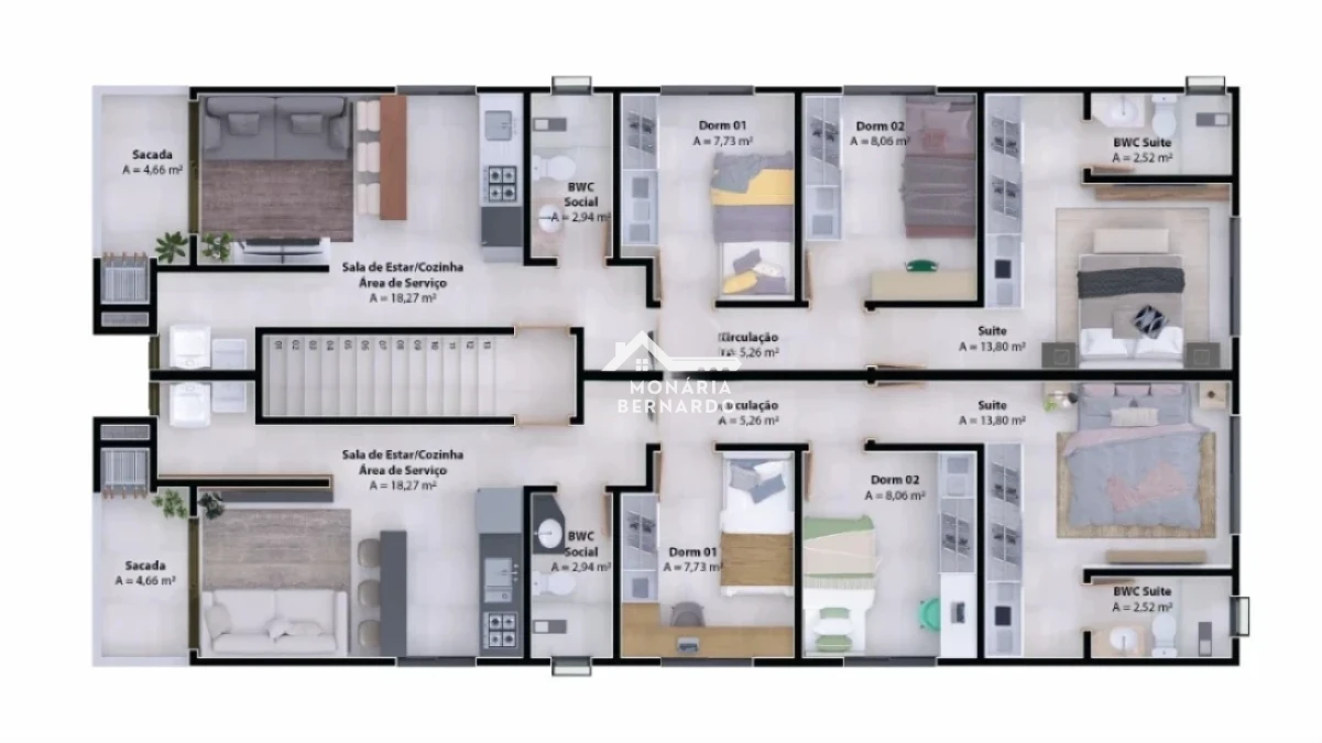 Apartamento em Sertão do Maruim, São José. 3 quartos, 73m². Imagem 17 de 19