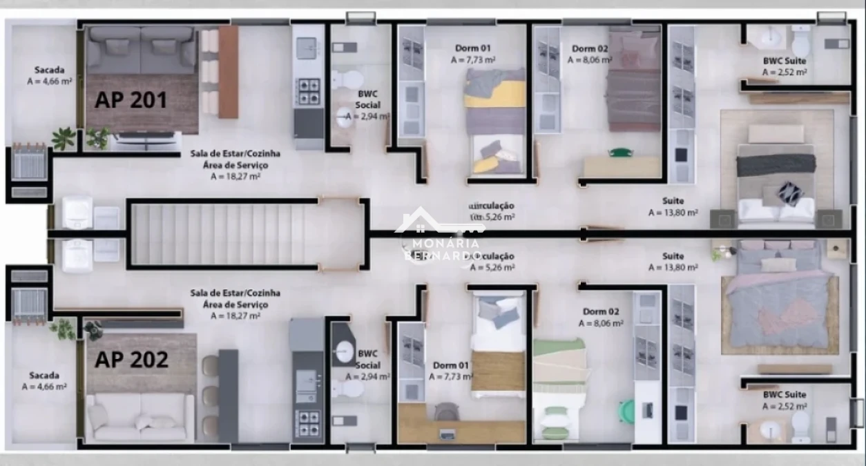 Apartamento em Sertão do Maruim, São José. 3 quartos, 73m². Imagem 19 de 19