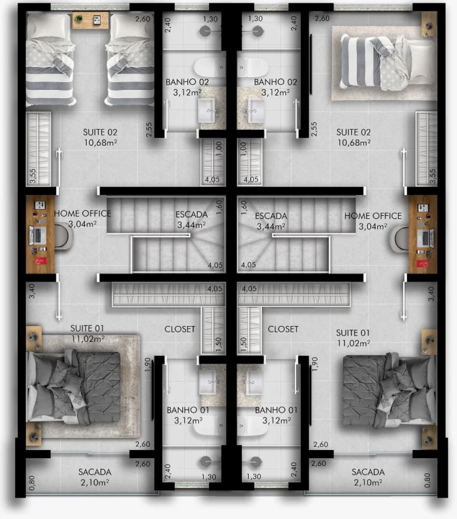 Sobrado Geminado em Bela Vista, Palhoça. 2 quartos, 84m². Imagem 13 de 14