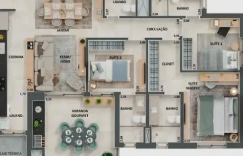 Apartamento em Gávea, Uberlândia