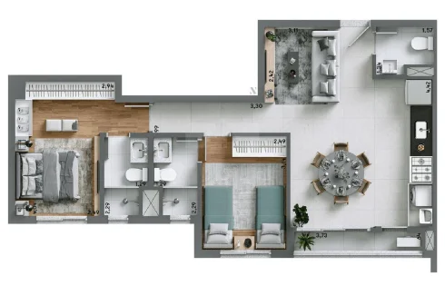 Apartamento em Jardim Sul, Uberlândia