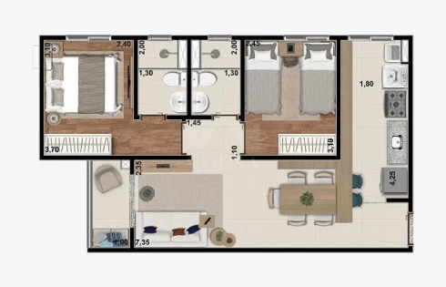 Apartamento em Shopping Park, Uberlândia