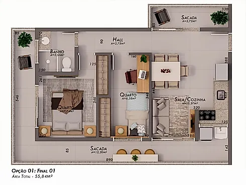 Apartamento com 2 quartos em Nossa Senhora das Graças, Uberlândia