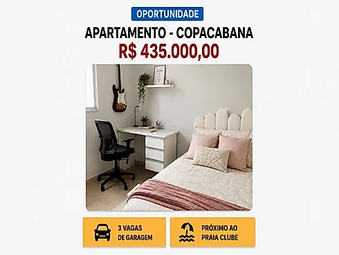 Apartamento com 2 quartos em Copacabana, Uberlândia
