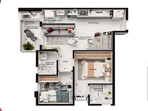 Apartamento com 2 quartos em Segismundo Pereira, Uberlândia