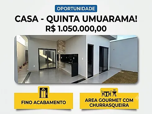 Casa com 3 quartos em Quinta Alto Umuarama, Uberlândia