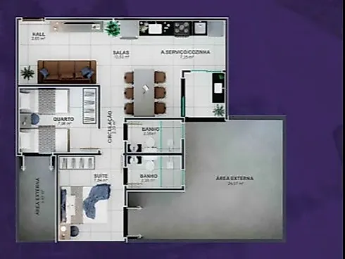 Apartamento com 2 quartos em Chácaras Tubalina e Quartel, Uberlândia