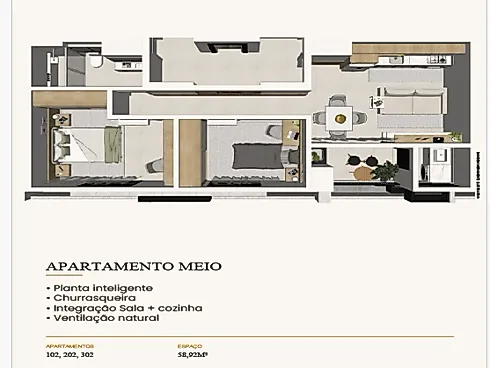 Apartamentos de 2 Dormitórios com Varanda, Sacada com Churrasqueira - Apartamento em Serraria, São José - Foto 4