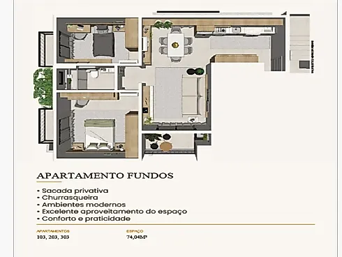 Apartamentos de 2 Dormitórios com Varanda, Sacada com Churrasqueira - Apartamento em Serraria, São José - Foto 5