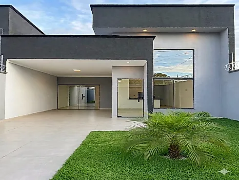 Casa Nova com Arquitetura Moderna no Setor Conde dos Arcos – Aparecida de Goiânia - Casa em Setor Conde dos Arcos Complemento, Aparecida de Goiânia - Foto 1