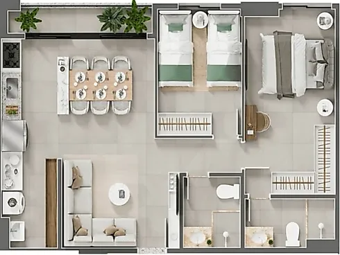 Apartamento 2 Quartos no Orby Flamboyant – 68 m² - Foto 18