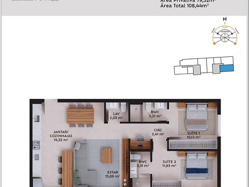 Apartamento em Pedra Branca, Palhoça/SC - Apartamento em Pedra Branca, Palhoça - Foto 4