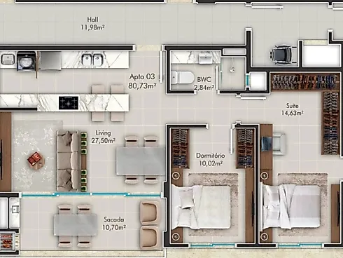 Apartamento 2 Quartos 81m² no Amalfi Residence - Centro - Apartamento em Centro, Bombinhas - Foto 2
